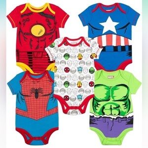 Marvel Baby Onesies Set - Red, Blue, Green